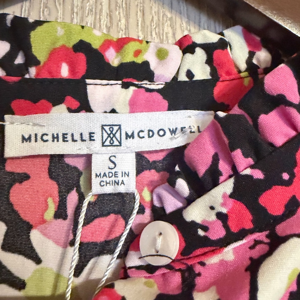 Michelle McDowell Secret Garden Pink Ashton Top Floral Women's Small Top - Picture 3 of 10